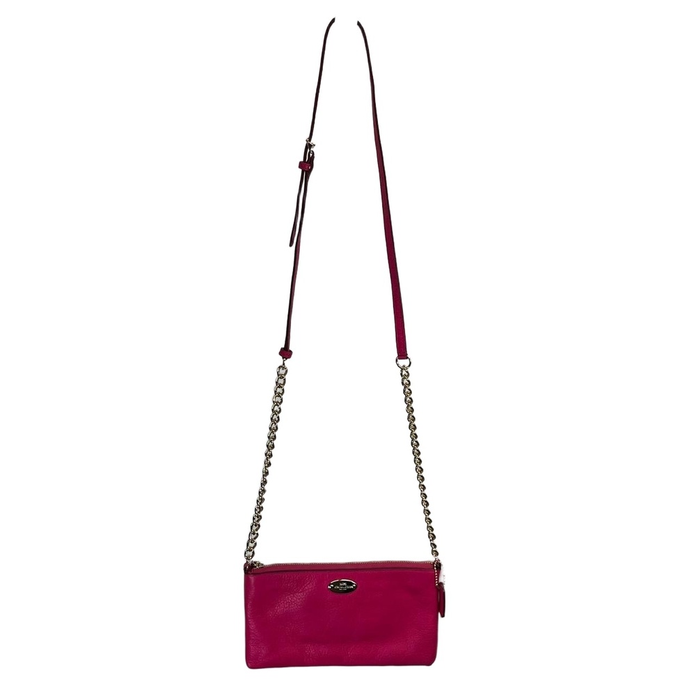 Coach F52709 Pink Women's Pebble Leather Gold Tone Mini Crossbody Bag